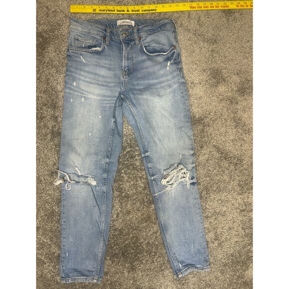 Zara Woman Size 2 Premium Denim Collection Distressed Holes - Picture 1 of 9